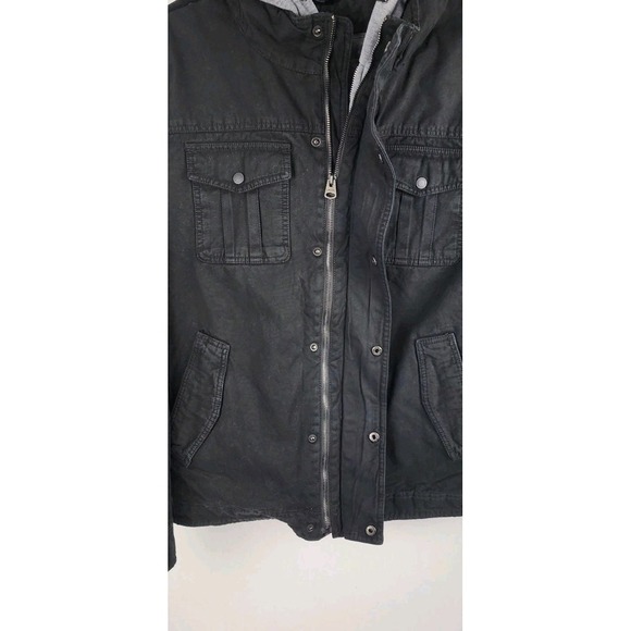 LEVI'S Durable Cotton Quilt Lined Mens Jacket Black NWT Zip Out Hood XL - Picture 9 of 15